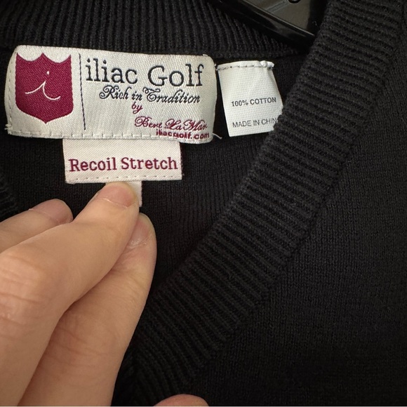 NWT iliac golf Bert LaMar Black Sweater Long Sleeves Size S - Picture 3 of 4